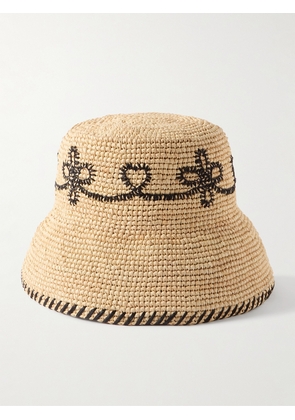 Chloé - Whipstitched Raffia Bucket Hat - Neutrals - S,M
