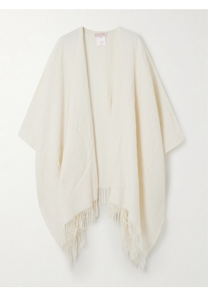 Valentino Garavani - Fringed Wool-blend Jacquard Cape - White - One size