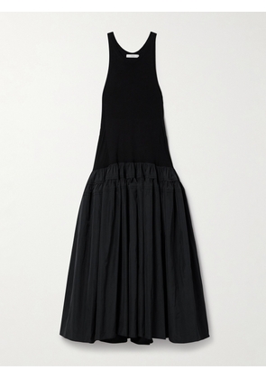 Co - Tiered Taffeta And Jersey Maxi Dress - Black - x small,small,medium,large,x large