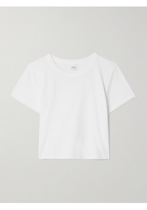 LESET - Kelly Cropped Ribbed Stretch-cotton Jersey T-shirt - White - x small,small,medium,large,x large