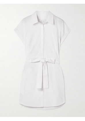 Matteau - + Net Sustain Belted Organic Cotton-poplin Mini Shirt Dress - White - 1,2,3,4,5