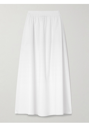 Matteau - + Net Sustain Pleated Organic Cotton-poplin Midi Skirt - White - 1,2,3,4,5,6