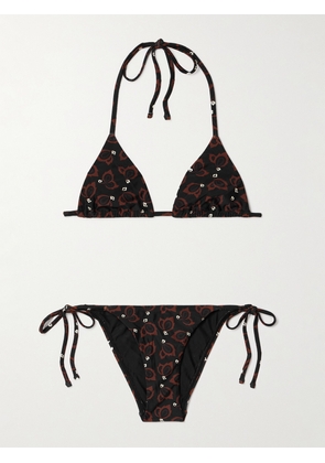 Matteau - + Net Sustain Floral-print Recycled Triangle Bikini - Black - 1,2,3,4,5