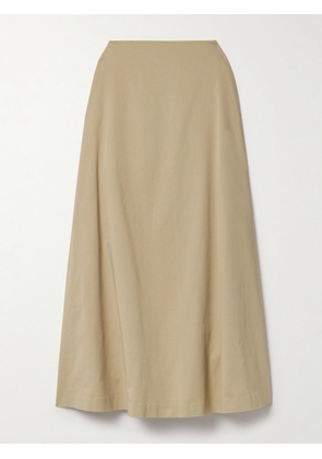 Matteau - + Net Sustain Organic Cotton-blend Twill Maxi Skirt - Off-white - 1,2,3,4,5