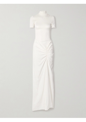 Christopher Esber - Fusion Jersey And Gathered Crepe Maxi Dress - White - UK 6,UK 8,UK 10,UK 12,UK 14