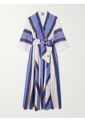 Thierry Colson - Almudena Striped Cotton-poplin Maxi Dress - Blue - x small,small,medium,large,x large
