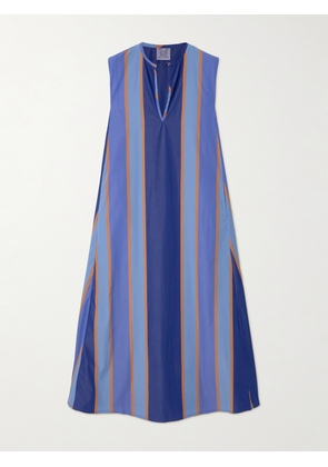 Thierry Colson - Apolonia Striped Cotton-poplin Maxi Dress - Blue - x small,small,medium,large,x large