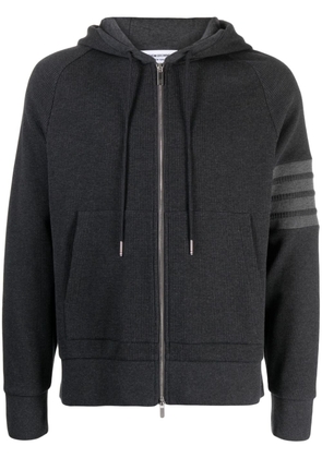 Thom Browne 4-bar zip up hoodie - Grey
