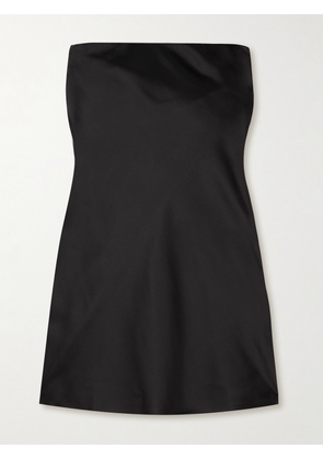 Norma Kamali - Strapless Satin-crepe Mini Dress - Black - xx small,x small,small,medium,large,x large