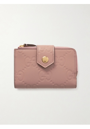 Gucci - Gg Debossed Leather Wallet - Pink - One size