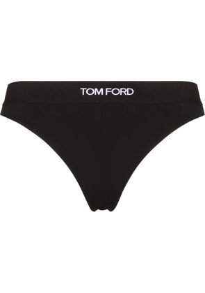 TOM FORD logo-waistband thong - Black