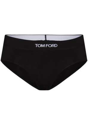 TOM FORD logo-waistband mid-rise briefs - Black