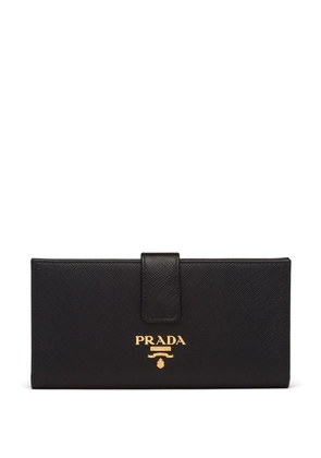 Prada large logo plaque wallet - Black