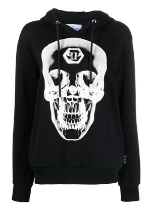 Philipp Plein skull-print cotton hoodie - Black
