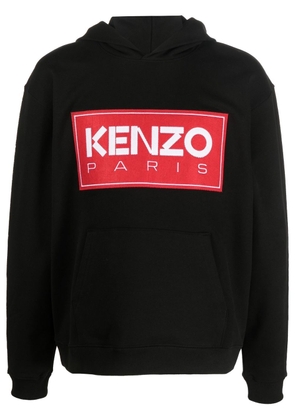 Kenzo logo-print detail hoodie - Black