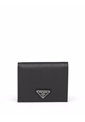 Prada triangle-logo saffiano leather wallet - Black