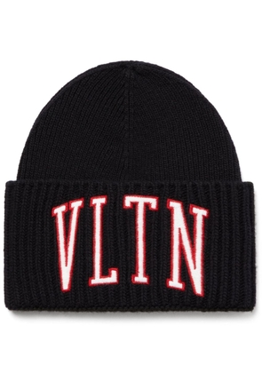 Valentino Garavani VLTN chunky-knit beanie - Black