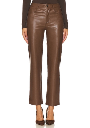 PAIGE Stella Faux Leather Straight in Brown. Size 26, 28, 29, 30, 31, 33, 34.