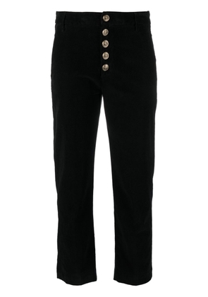 DONDUP straight-leg cropped buttoned trousers - Black
