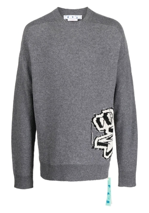 Off-White Graffiti chunky-knit jumper - Grey