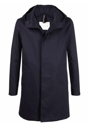 Mackintosh hooded single-breasted coat - Blue
