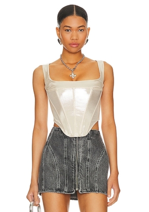Miaou Campbell Corset in Metallic Silver. Size XS.