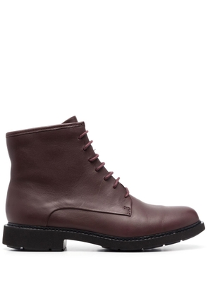 Camper ankle lace-up fastening boots - Brown