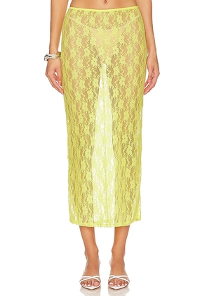Lovers and Friends Lia Sheer Skirt in Yellow. Size M, S, XL, XS.