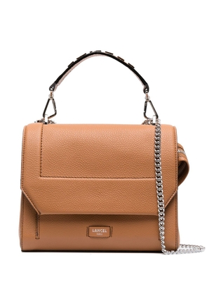 Lancel grained leather flap bag - Brown