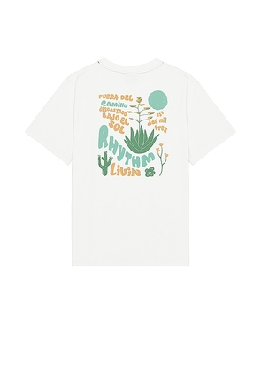Rhythm Desert Vintage T-Shirt in White. Size S.
