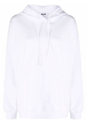 MSGM logo-print cotton hoodie - White