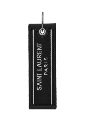 Saint Laurent woven-logo tag keyring - Black