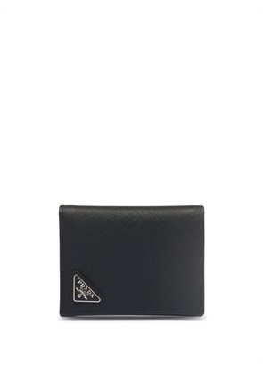 Prada logo-plaque Saffiano leather wallet - Black