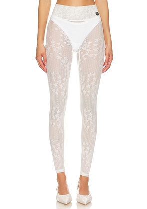 LEJE Etoile Lace Leggings in White. Size M, S.