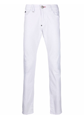 Philipp Plein logo slim-fit jeans - White