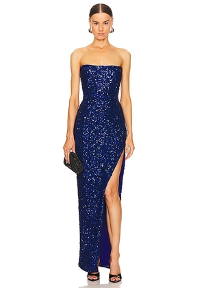 Nookie Revel Strapless Gown in Blue. Size L, S, XL, XS.