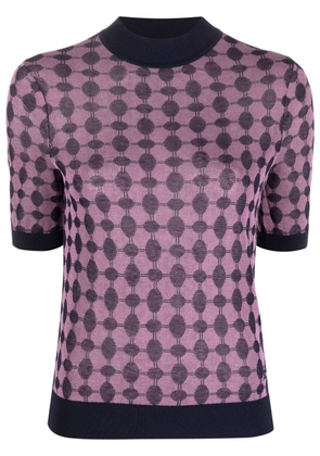 Tory Burch geometric-print short-sleeve jumper - Blue