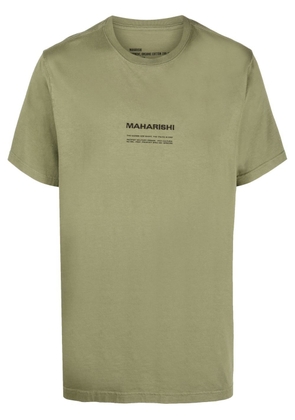 Maharishi logo-embroidered organic cotton T-shirt - Green