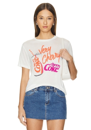 Junk Food Very Cherry Cherry Coke Tee in White. Size M, S, XL, XS.