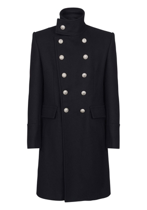 Balmain double-breasted wool coats - Black