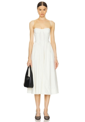 LPA Sarita Midi Dress in White. Size L, S, XL, XS.