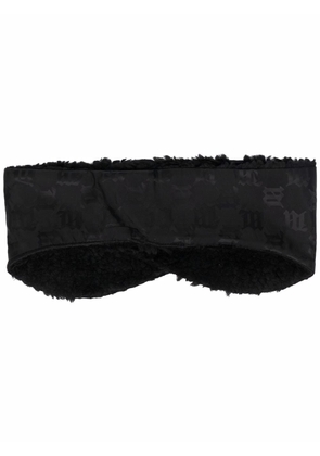 MISBHV monogram-print contrast-trim headband - Black