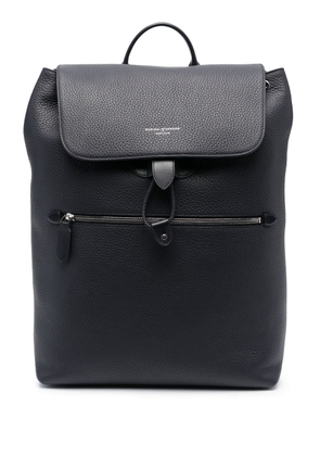 Aspinal Of London Reporter grained-leather backpack - Blue