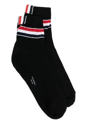 Thom Browne striped rib-knit socks - Black