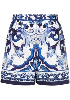 Dolce & Gabbana Majolica-print cotton shorts - Blue