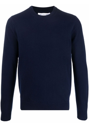 Comme Des Garçons Shirt fine-knit ribbed-trim jumper - Blue