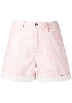 Tommy Hilfiger botanical-print denim shorts - Pink