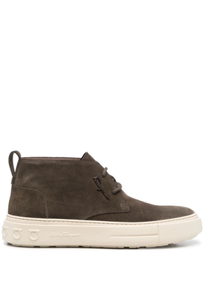 Ferragamo lace-up suede sneaker boots - Green