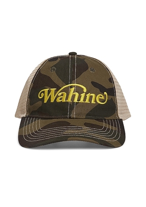 Wahine Trucker Hat in Army.