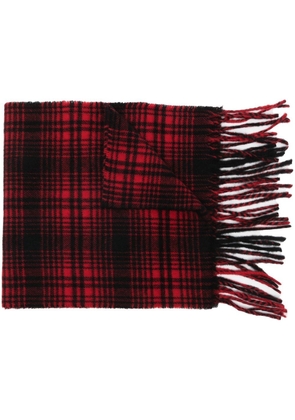 Woolrich check-print cashmere scarf - Red